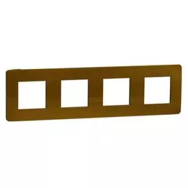 Рамка Schneider Electric NU280862 4-ная золото/антрацит