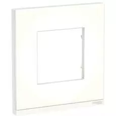 Рамка Schneider Electric NU600289 Unica Pure, матовое стекло/белая, 1-ная горизонтальная