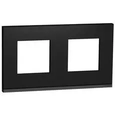 Рамка Schneider Electric NU600482 Unica Pure, каучук/антрацит, 2-ная горизонтальная