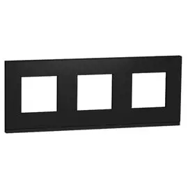 Рамка Schneider Electric NU600682 3-ная горизонтальная каучук/антрацит