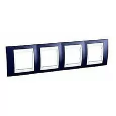 Рамка Schneider Electric Unica Хамелеон MGU6.008.842 4 поста, IP20 (индиго/белый) (арт. )