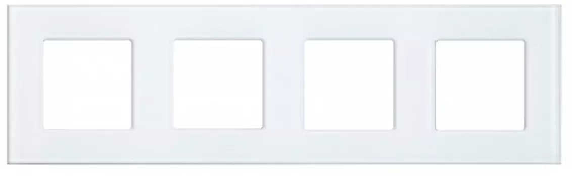 Рамка стеклянная Sibling Powerframe-4GW 4 поста белая