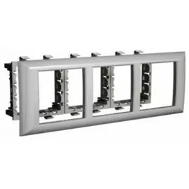 Рамка-суппорт DKC 4404916 модульная, для "In-liner Front", "In-liner Aero", башенок BUS, цвет серебристый металлик, 6 модулей, "Avanti"