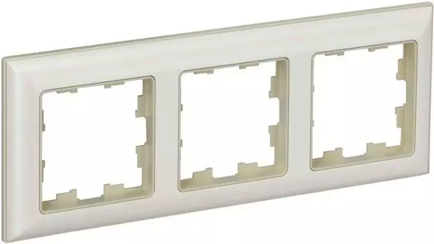 Рамка тройная IEK BR-M32-12-1-K10 BRITE РУ-3-Бр Бежевый/Жемчужный