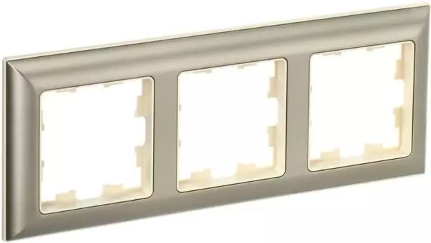 Рамка тройная IEK BR-M32-12-3-K10 BRITE РУ-3-Бр Бежевый/Шампань