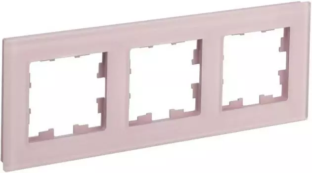 Рамка тройная IEK BR-M32-G-31-K14 BRITE РУ-3-2-Бр Стекло розовый матовый