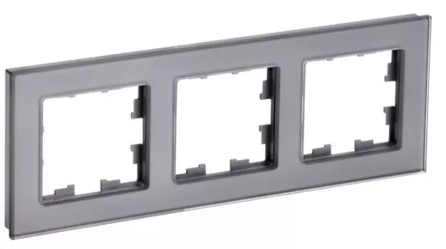 Рамка тройная IEK BR-M32-G-K03 BRITE РУ-3-2-БрСе Стекло Серый