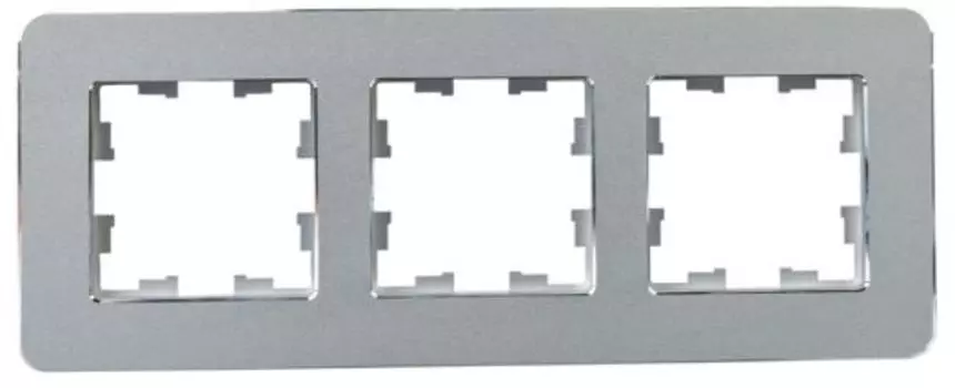 Рамка тройная IEK BR-M32-M-01-K47 BRITE РУ-3-1-Бр Металл Алюминевый RE