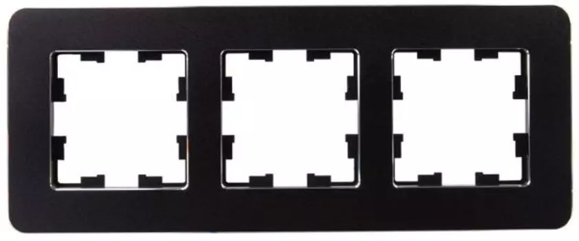 Рамка тройная IEK BR-M32-M-01-K02 BRITE РУ-3-1-Бр Металл Черный RE