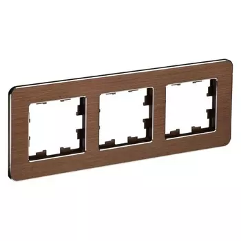 Рамка тройная IEK BR-M32-M-21-K30 BRITE РУ-3-1-Бр Металл Коричневый RE AL