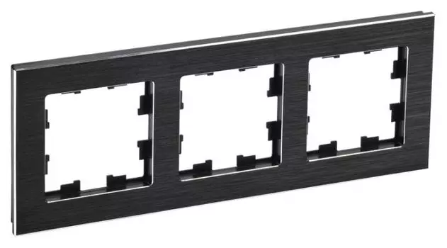 Рамка тройная IEK BR-M32-M-K02 BRITE РУ-3-1-БрЧ Металл Черный