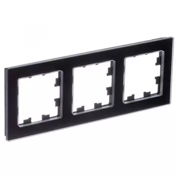 Рамка тройная Systeme Electric ATN361003 AtlasDesign NATURE Натуральное стекло Черный