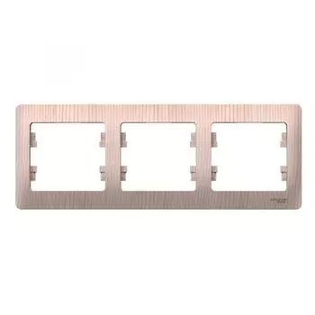Рамка тройная Systeme Electric GSL001503 Glossa горизонтальная, сосна