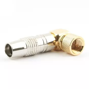 Разъем Cablexpert SPL6-05 F (папа), позолоченный, латунь OD8.5, 90 градусов, блистер