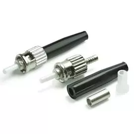 Разъем Hyperline ST-SM-3 клеевой ST, SM(для одномодового кабеля), 3 мм, корпус металл, (черный хвостовик)