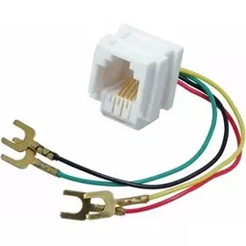 Разъем Rexant 05-1111 гнездо 6P4C c отводами 82мм пластик 623K (FD-6040) (100шт)