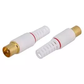 Разъем Rexant 05-2041 штекер TV без пайки белый