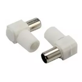 Разъем Rexant 05-2061 штекер TV без пайки белый угловой