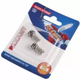Разъем Rexant 06-0002-A2 антенный на кабель, штекер F для кабеля 3C-2V, (2шт.)