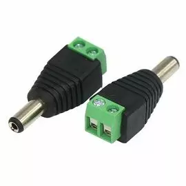 Разъем Rexant 06-0073-A питание на кабель, штекер 2,1х5,5x10мм. с клеммной колодкой, (1шт.)