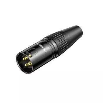 Разъем UGREEN AV162 80439_ Cannon XLR Three Core Audio Connector Male (штекер). Цвет: черный