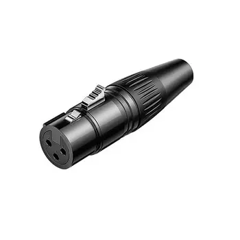 Разъем UGREEN AV162 80440_ Cannon XLR Three Core Audio Connector Female (гнездо). Цвет: черный