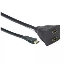 Разветвитель HDMI Cablexpert DSP-2PH4-002 HD19F/2x19F, 1 компьютер => 2 монитора, пасивный, Full-HD, 3D, 1.4v