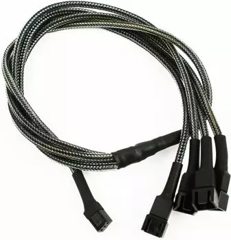 Разветвитель Nanoxia NX34A30C 3-pin в 4 х 3-pin, 30см, карбон
