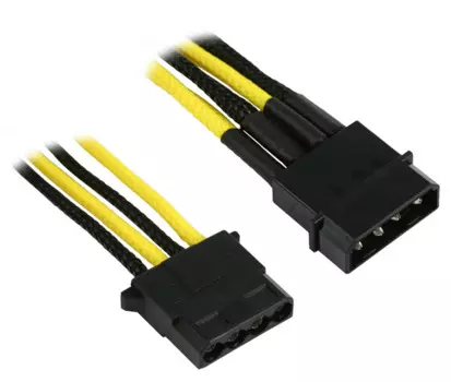 Разветвитель Nanoxia NX4PY2ESG 4-pin MOLEX в 2 х 4-pin MOLEX, 20см, индивидуальная оплетка, черный/ж