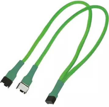 Разветвитель Nanoxia NXPWY30NG для вентиляторов 4-pin PWM в 2 х 4-pin PWM, 30 см, неоновый зеленый