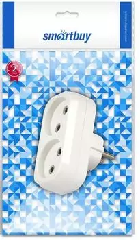 Разветвитель SmartBuy SBE-10-A02-2 блок на 2 гнезда без заземления плоский 10А 250B (1/100)