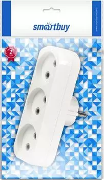 Разветвитель SmartBuy SBE-10-A02-3 блок на 3 гнезда без заземления плоский 10А 250B (1/100)