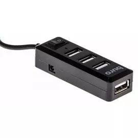 Разветвитель USB 2.0 Buro BU-HUB4-0.5L-U2.0 4порт. черный