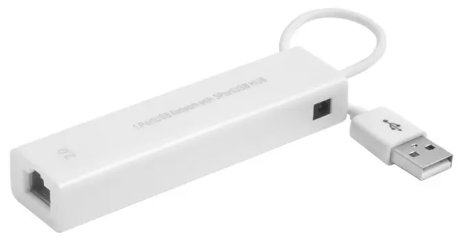 Разветвитель USB 2.0 GCR GCR-AP03 Хаб на 3 порта + 10/100Mbps Ethernet Network
