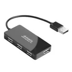 Разветвитель USB 2.0 GCR GCR-UH244B Хаб на 4 порта 0,15m , black, 04067