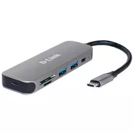 Разветвитель USB 3.0 D-link DUB-2325/A1A 2-port USB, USB Type-C port, SD and microSD card slots Hub.2 downstream USB type A (female) ports, 1 downstre
