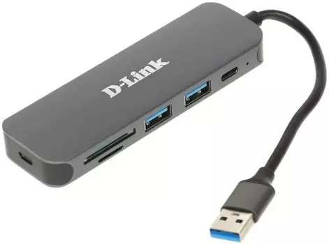 Сетевой адаптер DUB-1325/A2A D-Link DUB-1325/A2A, 2-port USB 3.0, USB Type-C port, SD and microSD card slots Hub.2 downstream USB type A (female) po