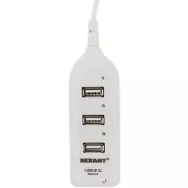 Разветвитель USB 3.0 Rexant 18-4105-1 USB 2.0 на 4 порта белый