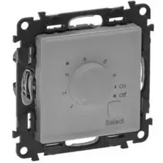 Термостат Legrand 752334 Valena LIFE - для теплых полов с датчиком, 16А 250В, с лицевой панелью, винтовые зажимы, алюминий