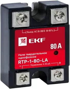 Реле EKF rtp-1-80-la твердотельное однофазное с регулированием 4-20мА RTP-80-LA