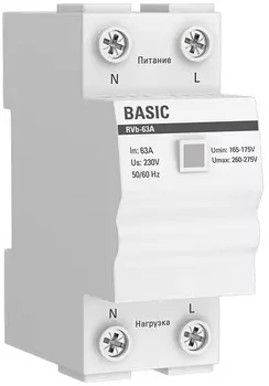 Реле напряжения EKF rvb-63a (сквозное подкл.)