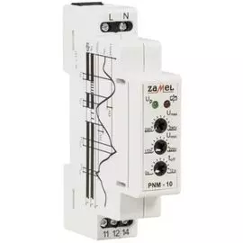 Реле напряжения Zamel PNM-10 1Ф 10А рег. 170/290VAC (Umin/Umax) IP20 на DIN рейку