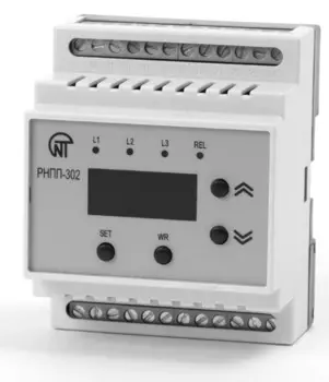 Реле Новатек-Электро 3425600302 напряжения РНПП-302 трехфазное регулируемое крепление на DIN-рейку вольтметр