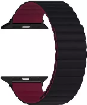 Ремешок на руку Lyambda ACRUX DSJ-30-44-BW cиликоновый для Apple Watch 42/44/45 mm black/wine red