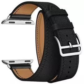Ремешок на руку Lyambda MERIDIANA LWA-01-40-BK кожаный в два оборота для Apple Watch 38/40 mm black