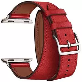 Ремешок на руку Lyambda MERIDIANA LWA-01-44-RD кожаный в два оборота для Apple Watch 42/44 mm red
