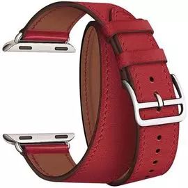 Ремешок на руку Lyambda MERIDIANA LWA-01-40-RD кожаный в два оборота для Apple Watch 38/40 mm red