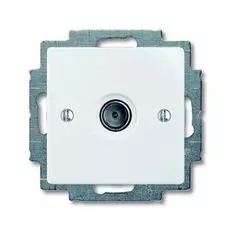 Розетка ABB 1724-0-4276 BASIC 55 телевизионная TV в рамку, IP20 (белая)