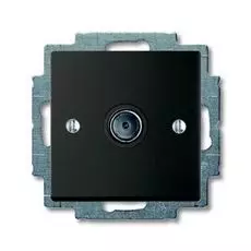 Розетка ABB 1724-0-4313 BASIC 55 TV оконечная одиночная шато (чёрная)