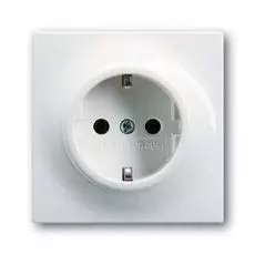 Розетка ABB 2011-0-3790 с заземлением, 16А, 250В, IP20 (белая)
